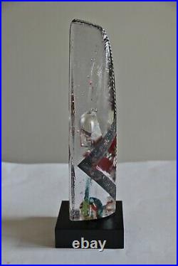 Kosta Boda Bertil Vallien-Vertical Journey-halfboat Sign. & Num. Glass sculpture