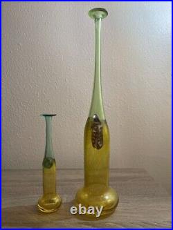 Kosta Boda Bertil Vallien Wind Pipe Bud Vase Art Glass Lot of 2