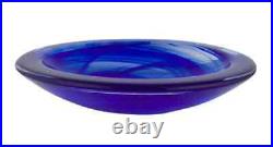 Kosta Boda Blue Bowl 12 in Glass Crystal large heavy vase white Anna Ehrner