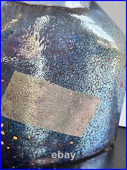 Kosta Boda Blue Satellite Bottle Vase 89253 Bertil Vallien Sweden Large 12.5