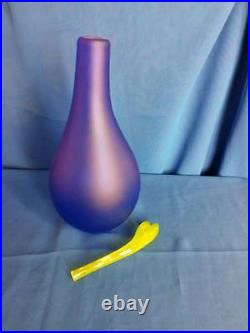 Kosta Boda Bottle Naturalis Blue With Yellow Cap 26 Cm G Sahlin