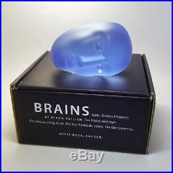 Kosta Boda Brains Head Blue Karolina, New In Box