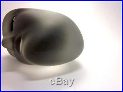 Kosta Boda Brains Series Bertil Vallien Black-Purple Glass Anti-Stress Object