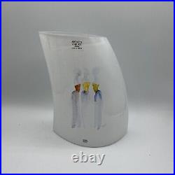 Kosta Boda Catwalk Art Glass Vase By Kjell Engman Signed