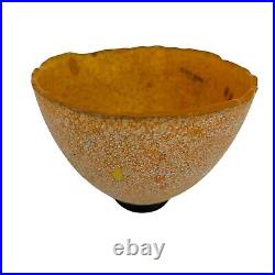 Kosta Boda Chicko Glass Bowl B Vallien Numbered 59607 Orange Textured Handmade