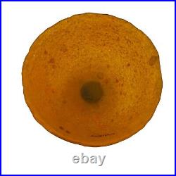 Kosta Boda Chicko Glass Bowl B Vallien Numbered 59607 Orange Textured Handmade