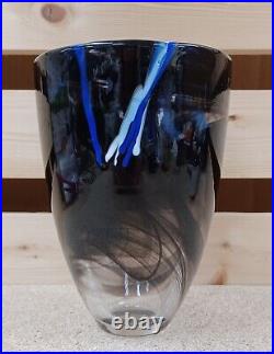 Kosta Boda Contrast Vase Cobalt Marked 8 New