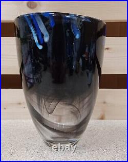 Kosta Boda Contrast Vase Cobalt Marked 8 New