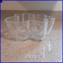 Kosta Boda Crackle Clear Bowl Signed Asa Jungnelius