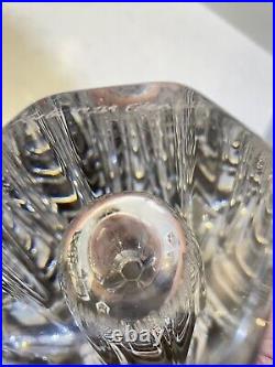 Kosta Boda Crystal Glass Hexagon Vase Signed Eden Falk 44268- Heavy 22cm Tall
