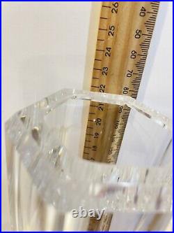 Kosta Boda Crystal Glass Hexagon Vase Signed Eden Falk 44268- Heavy 22cm Tall