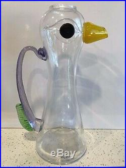 Kosta Boda Duck Bird Decanter Jug Pitcher Glass Design Mid Century Kjell Engman