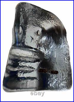 Kosta Boda ERIK HOGLUND. Original Blown ART Glass OBJECT FACE Paper Weight