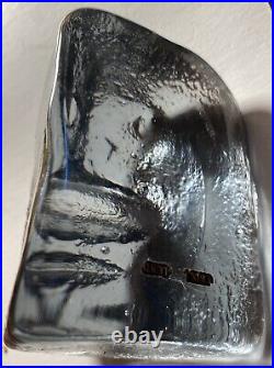 Kosta Boda ERIK HOGLUND. Original Blown ART Glass OBJECT FACE Paper Weight