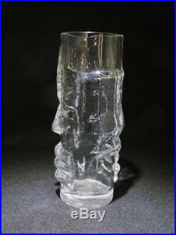 Kosta Boda Eric Hoglund tall face glass vase