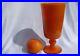 Kosta Boda Erik Hoglund Art Glass Crystal Signed Orange Vase Goblet Sweden