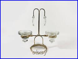 Kosta Boda Erik Hoglund Gold Clear Glass and Iron Candle Holder