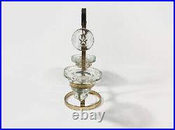 Kosta Boda Erik Hoglund Gold Clear Glass and Iron Candle Holder