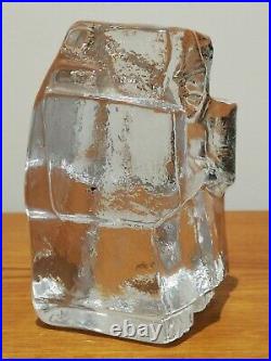 Kosta Boda Erik Hoglund Ice Man Rare Mid Century Heavy Art Glass 1960s