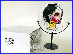 Kosta Boda Face of Colours Hand Painted & Signed by Sara Woodrow RTL. $295.00