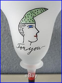 Kosta Boda Frosted Art Glass Goblet Set Ulrica Hydman Vallien My Love For You