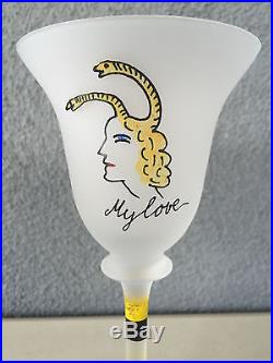 Kosta Boda Frosted Art Glass Goblet Set Ulrica Hydman Vallien My Love For You
