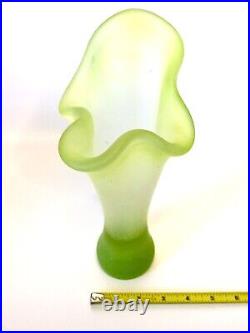 Kosta Boda Fungi Neon Green Wave Vintage Vase