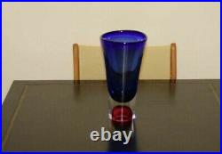 Kosta Boda GORAN WARFF ARTIST'S CHOICE Blue Vase Signed Glass ZOOM Serries
