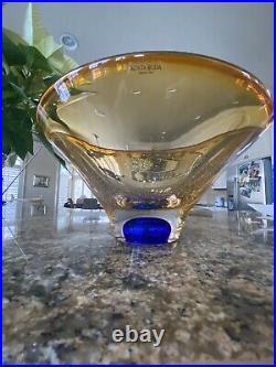 Kosta Boda GWarff Extremely Rare Beautiful Glass Bowl Artist Made Blown Glass