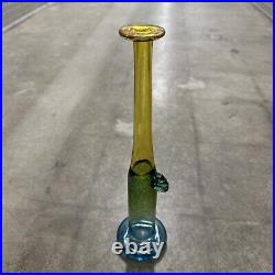 Kosta Boda Glass Bertil Vallien Wind Pipes Vase / Bottle 13 Blue Yellow