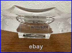 Kosta Boda Glass Dish Signed Bertil Vallien With Rubin Vase Illusion Motif