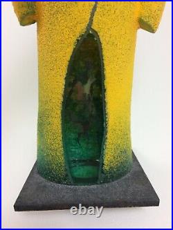 Kosta Boda Glass Figurine Sculpture 7264000 Man in Yellow Kjell Engman Man Hat Yellow