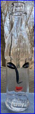 Kosta Boda Glass Open Minds Tall Bottle Face Vase Ulrica Vallien