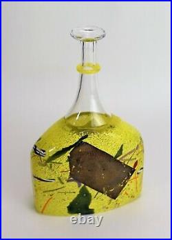 Kosta Boda Glass Satellite Bottle Bertil Vallien Vase Signed