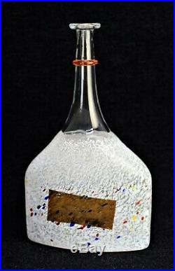 Kosta Boda Glass Satellite Bottle Bertil Vallien Vase Signed 12.25 Tall