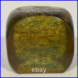 Kosta Boda Glass Sculpture Paperweight Goran Warff Lapland Petroglyph Signed MCM