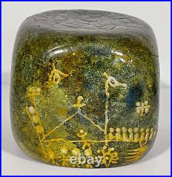 Kosta Boda Glass Sculpture Paperweight Goran Warff Lapland Petroglyph Signed MCM