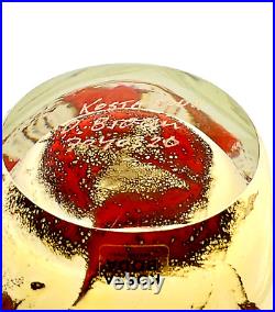 Kosta Boda Glass Vase Floating Flowers O Brozen Signed 7040320