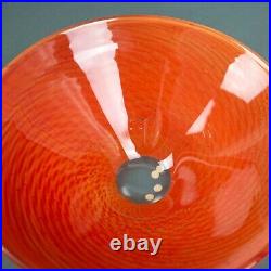 Kosta Boda Goran Warff Art Glass Crystal Orange Speckled 8 1/2 Bowl
