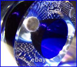Kosta Boda Goran Warff Blue Vase Signed Numbered Art Glass Crystal SWEDEN