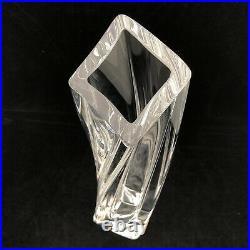 Kosta Boda Goran Warff Crystal Square Twist 11 3/8 Vase Signed #48928