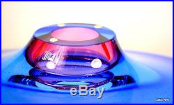 Kosta Boda Goran Warff Pink Blue Centerpiece Bowl Vase Göran Wärff Art Glass