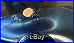 Kosta Boda Goran Warff Signed Cobalt Blue Art Glass Bowl 7050395 11.5x4 Mint