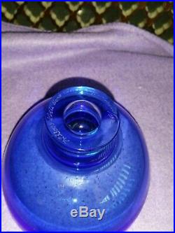 Kosta Boda Goran Warff Signed Cobalt Blue Glass Bowl, Controlled Bubbles