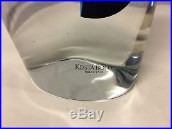 Kosta Boda Goran Warff Signed Swedish Art Glass Seaside Vase with Original Box