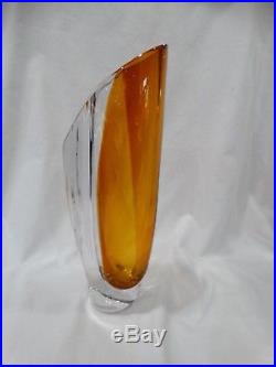 Kosta Boda Goran Warff Signed Swedish Art Glass Vase 13