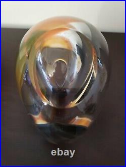 Kosta Boda Goran Warff Signed and Numbered 40200 Art Glass Amber Mirage Vase