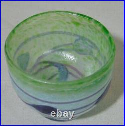 Kosta Boda Green Miniature Art Glass Bowl signed Numbered Bertil Vallien 58214