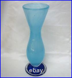 Kosta Boda Gunnel Sahlin 49516 Adonis Vase Turquoise & Cobalt Blue 11 inch Tall