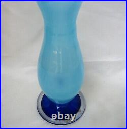 Kosta Boda Gunnel Sahlin 49516 Adonis Vase Turquoise & Cobalt Blue 11 inch Tall